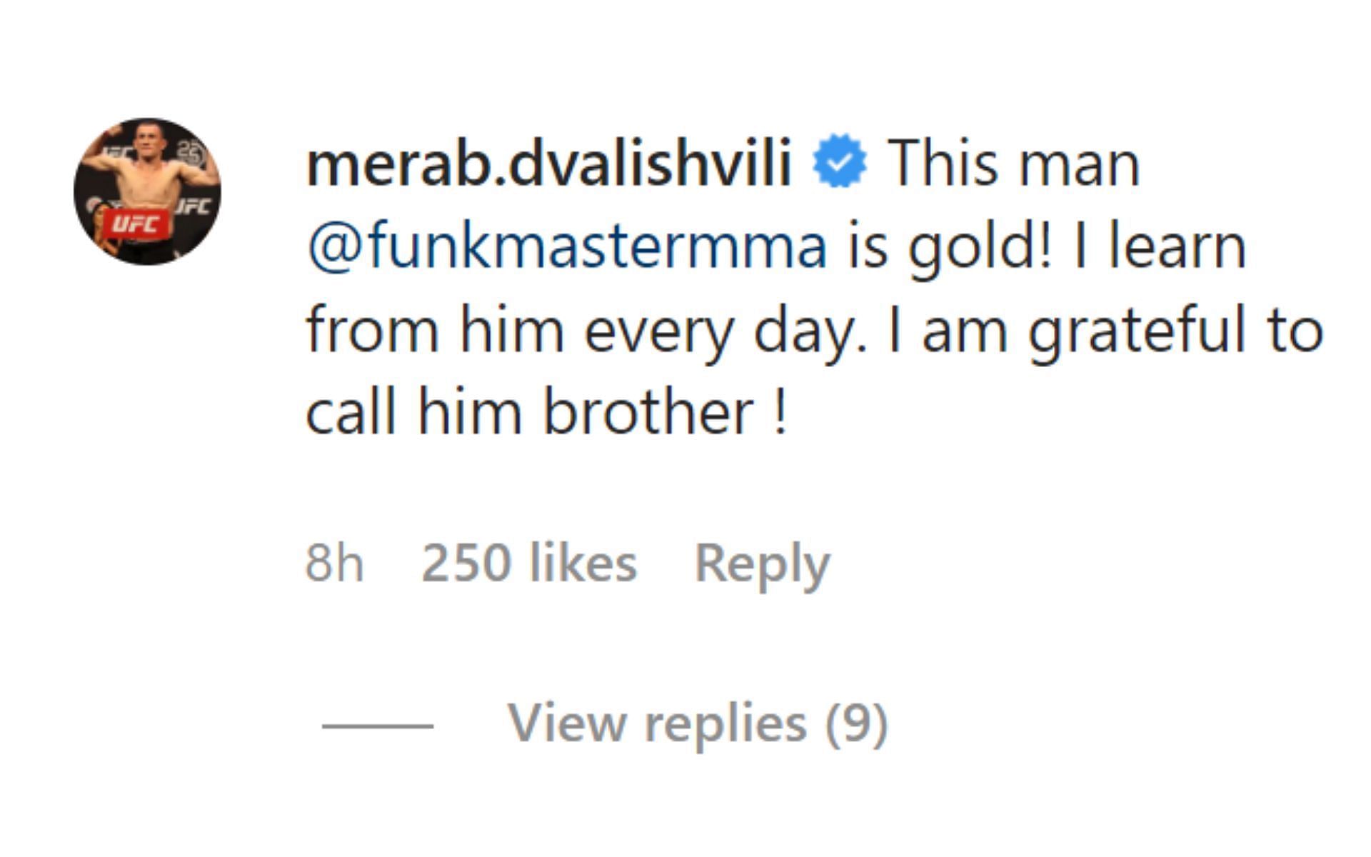 Merab Dvalishvili responds to Aljamain Sterling [Screen-grabbed from Instagram]