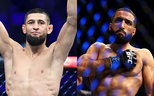 Khamzat Chimaev (left) and Belal Muhammad (right) (Images via Getty)