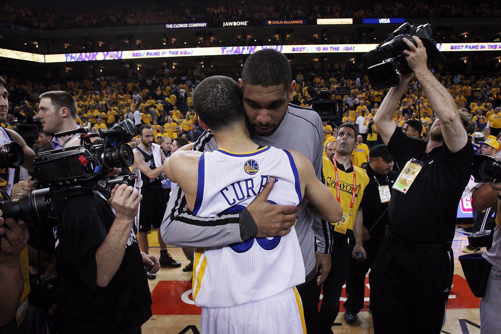 Steve Kerr compared Steph Curry to Hall of Famer Tim Duncan. [Photo: SFGATE]