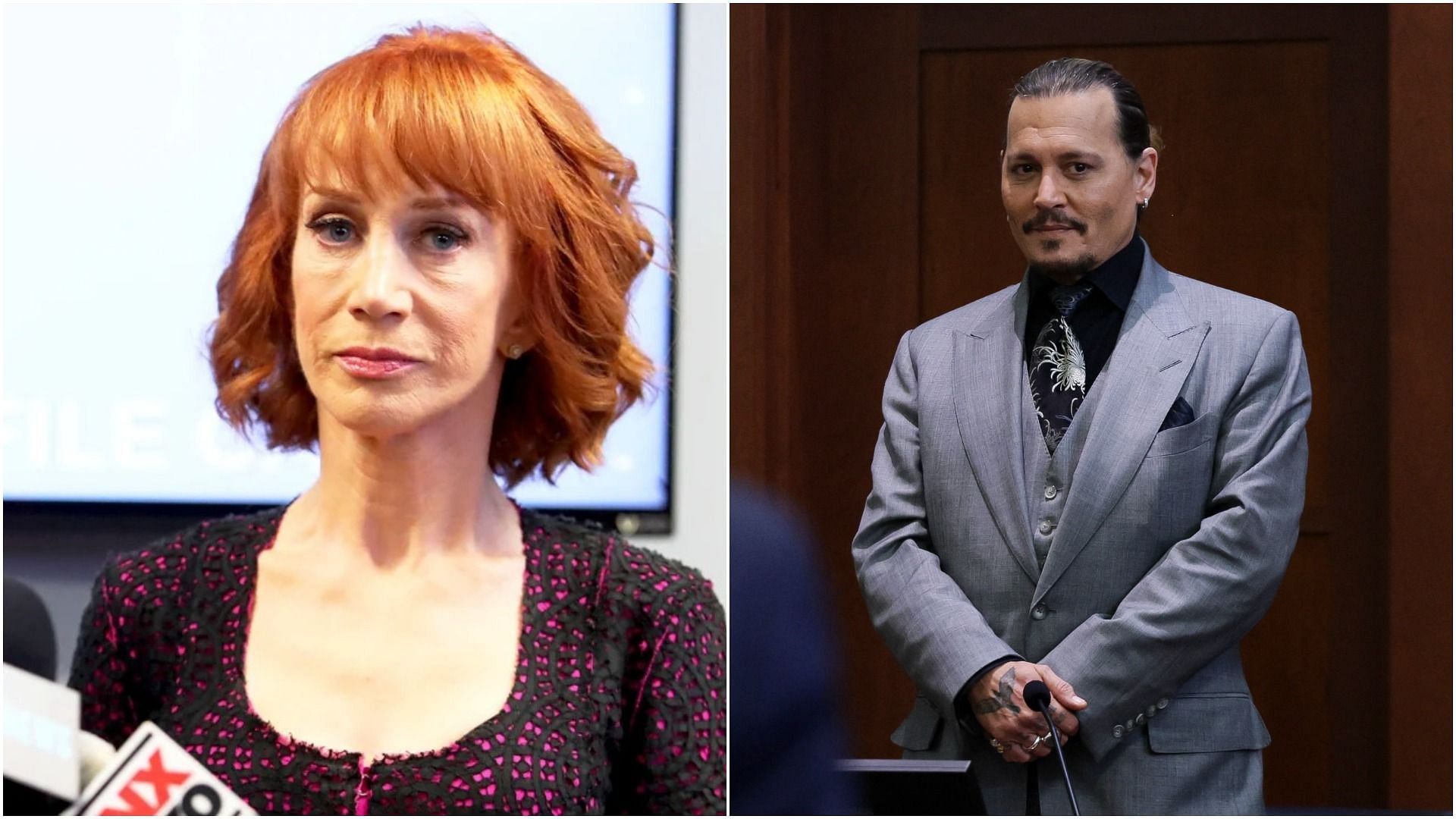 Kathy Griffin and Johnny Depp (Image via Frederick M. Brown/Getty Images, and Evelyn Hockstein/Pool/AFP/Getty Images)