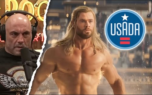 Joe Rogan defends Chris Hemsworth [Photo credit: Powerful JRE and Marvel Studios on YouTube & usada.org]