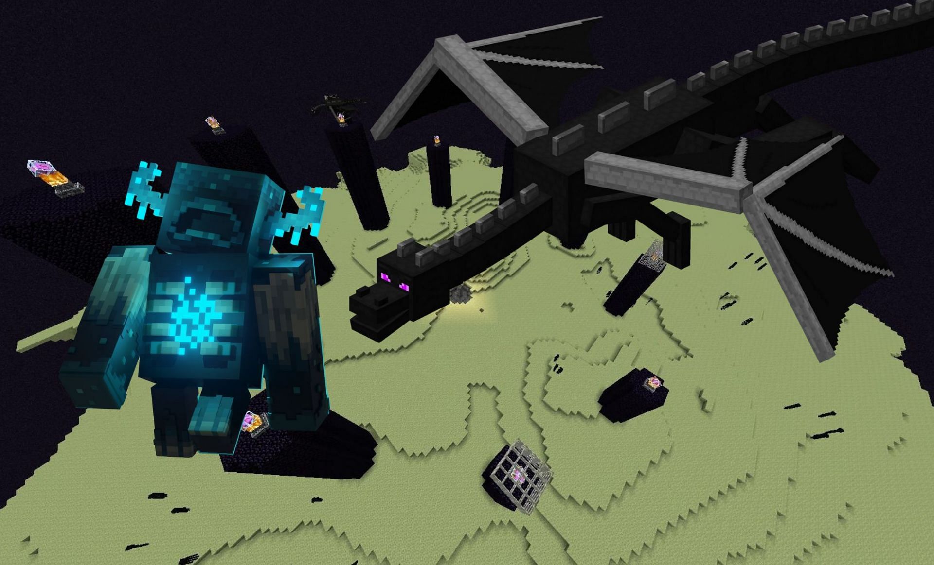 Warden and Ender Dragon (Images via Minecraft Wiki)