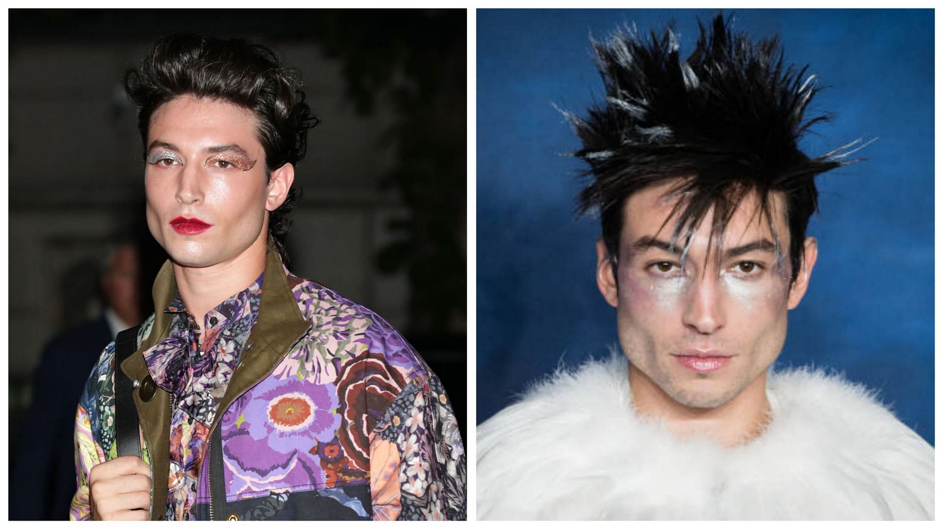 Ezra Miller was accused of hosting a 25-year-old mother and her three children in a home filled with firearms and drugs (Image via Han Myung-Gu and Samir Hussein/Getty Images)