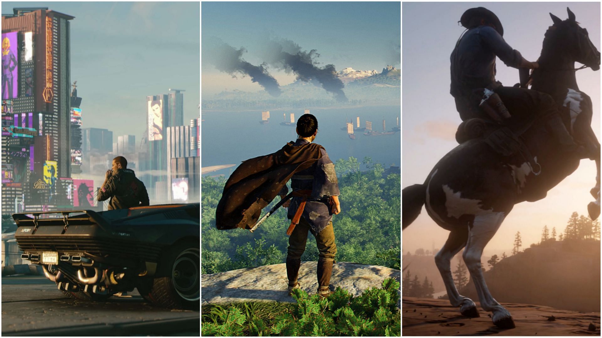 Some of the most immersive worlds in RPGs (Image via CD Projeckt Red, Sucker Punch Productions &amp; Rockstar Games)