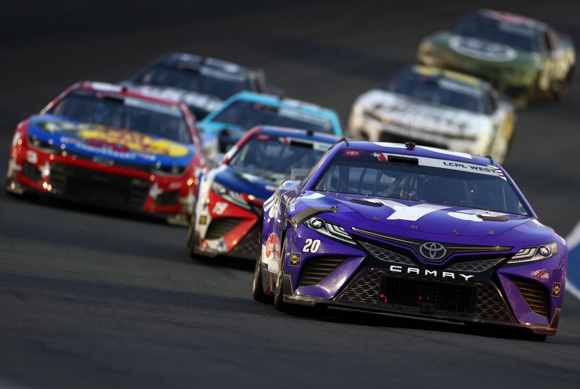 Christopher Bell drives during the NASCAR Cup Series Coca-Cola 600 at Charlotte Motor Speedway (Photo by James Gilbert/Getty Images)