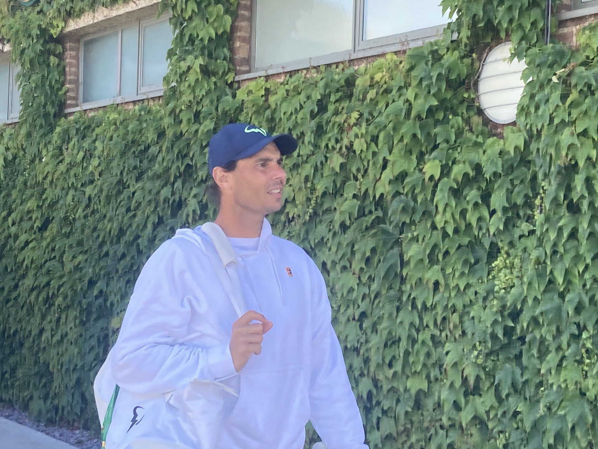 Rafael Nadal arrives at Wimbledon after landing in London on Monday