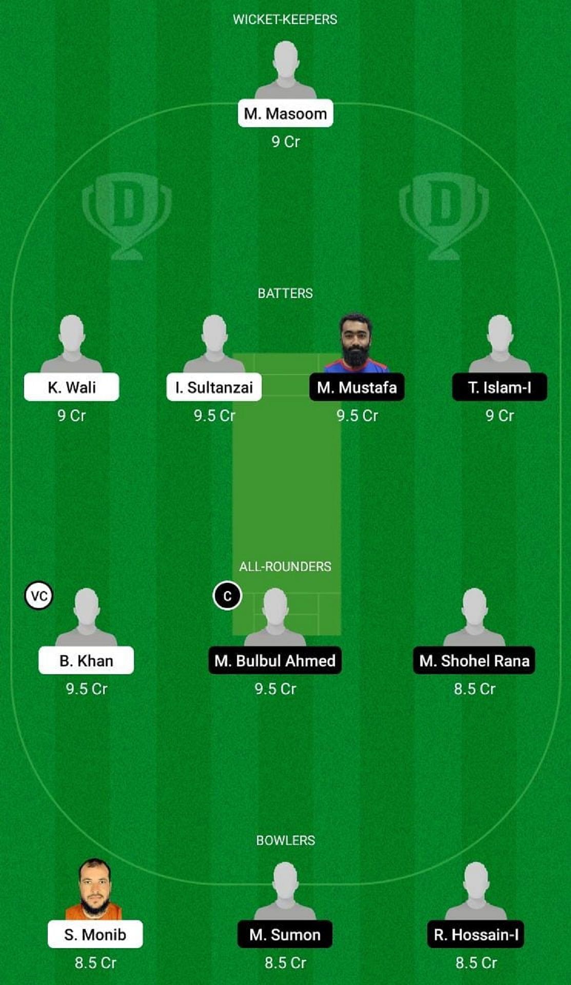 AFG-XI vs BAN-XI Dream11 Fantasy Suggestion #1