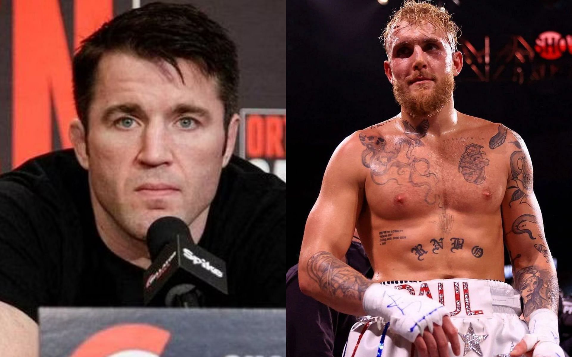 Chael Sonnen (left) and Jake Paul (right)