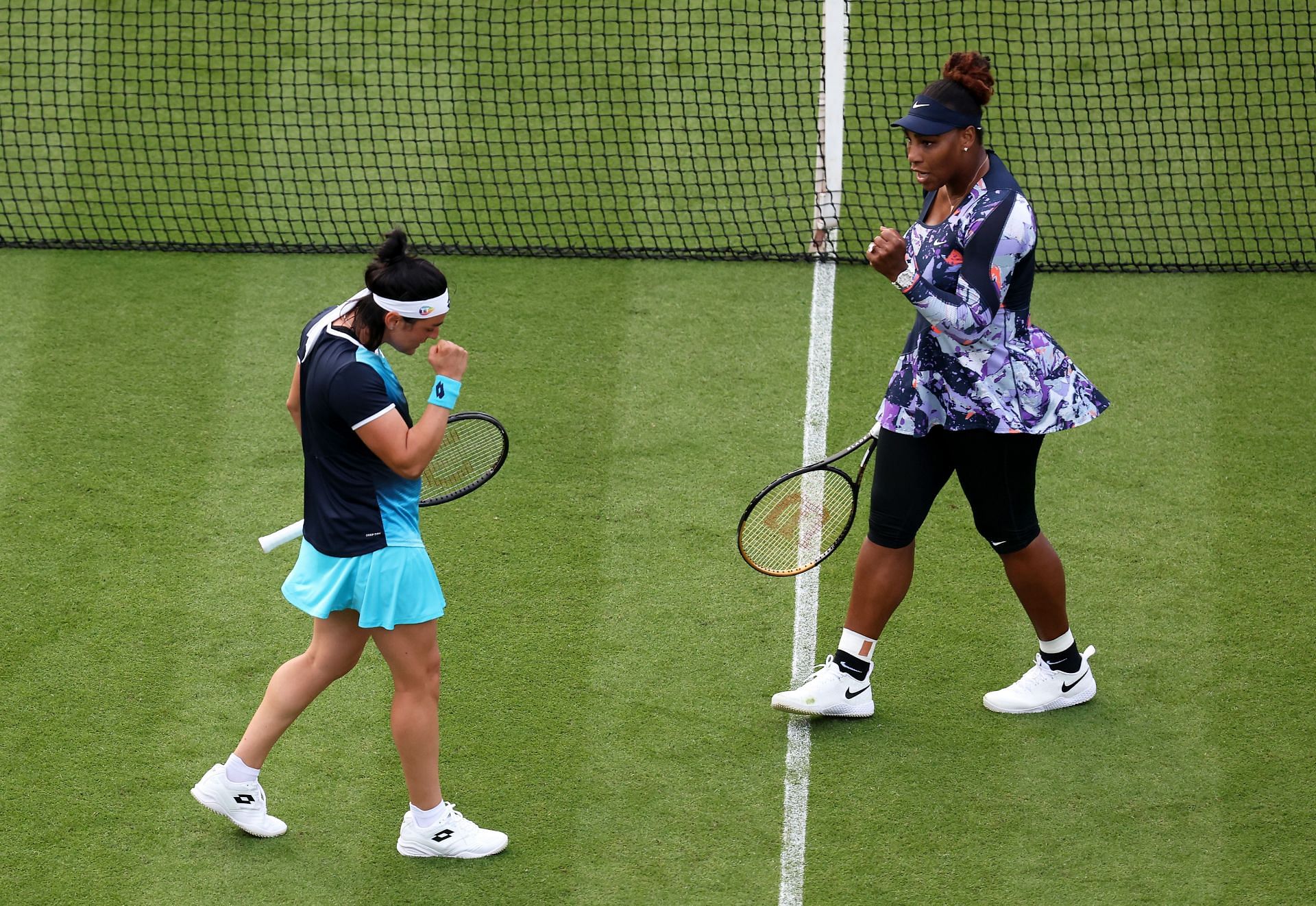 Serena Williams and Ons Jabeur at the Rothesay International Eastbourne.