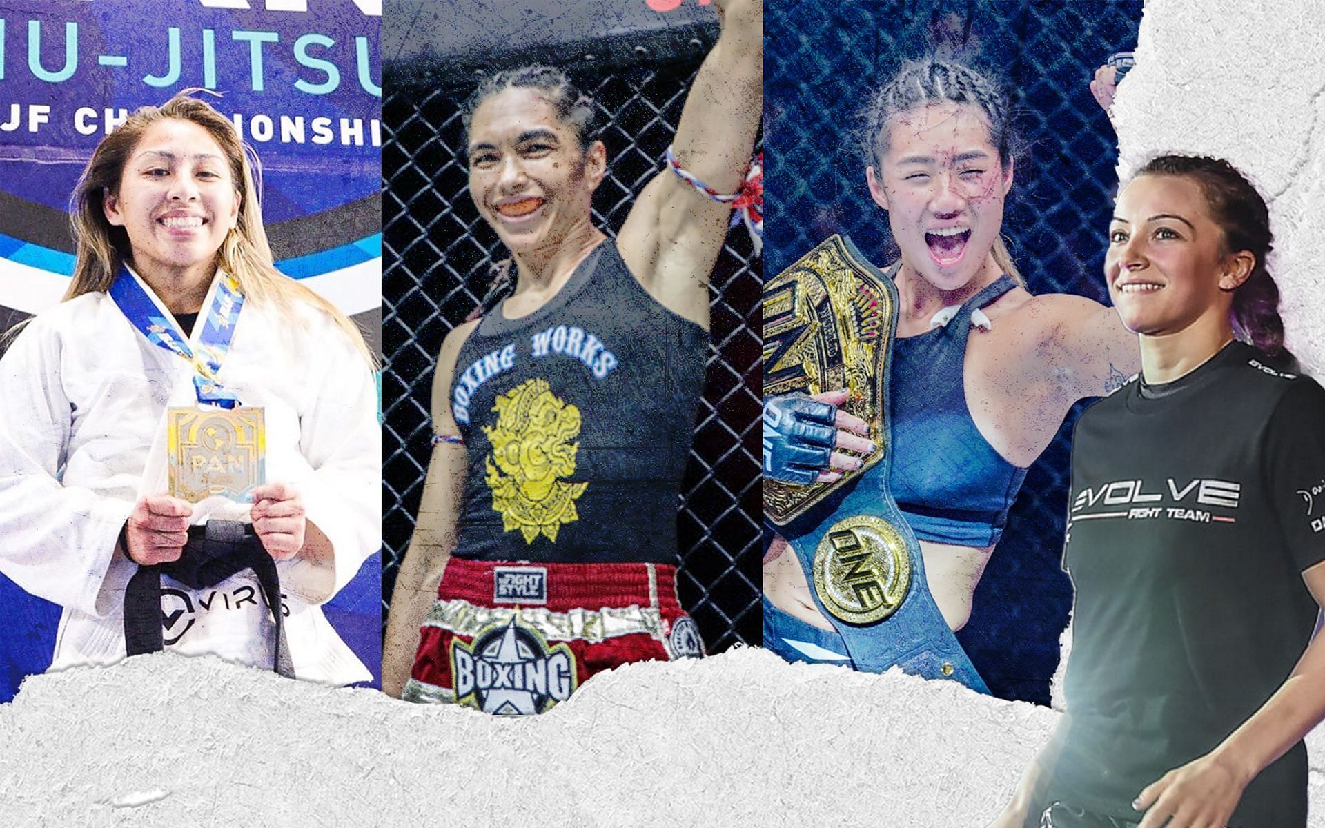 Fans suggested Jessa Khan (L), Janet Todd (2nd from L), and Angela Lee (2nd from R) as potential opponents for Danielle Kelly (R). | [Photos: ONE Championship/@jessakhan on Instagram]