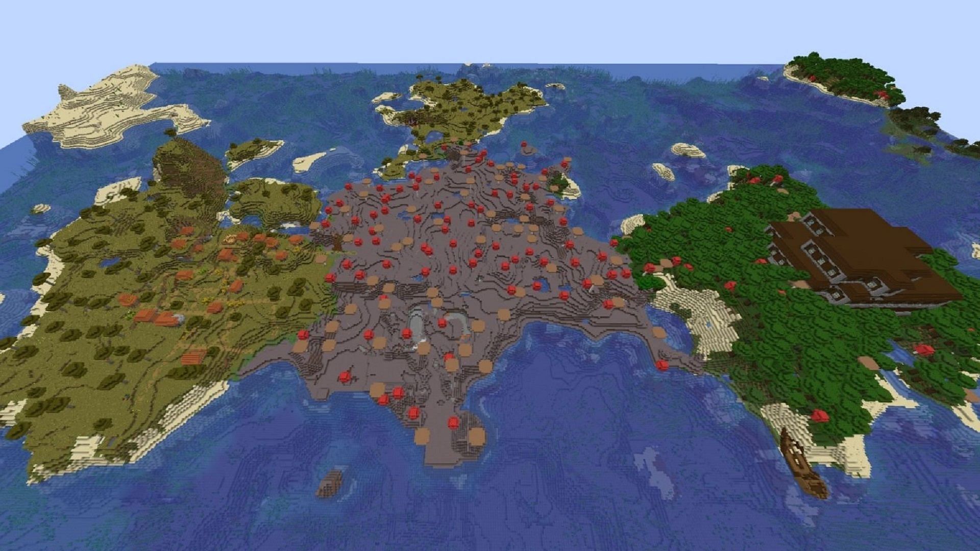 Players have plenty of variety in this seed (Image via Mojang)