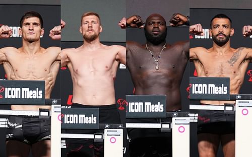 [L-R] Movsar Evloev, Alexander Volkov, Jairzinho Rozenstruik, Dan Ige {Images courtesy: @UFC via Instagram]