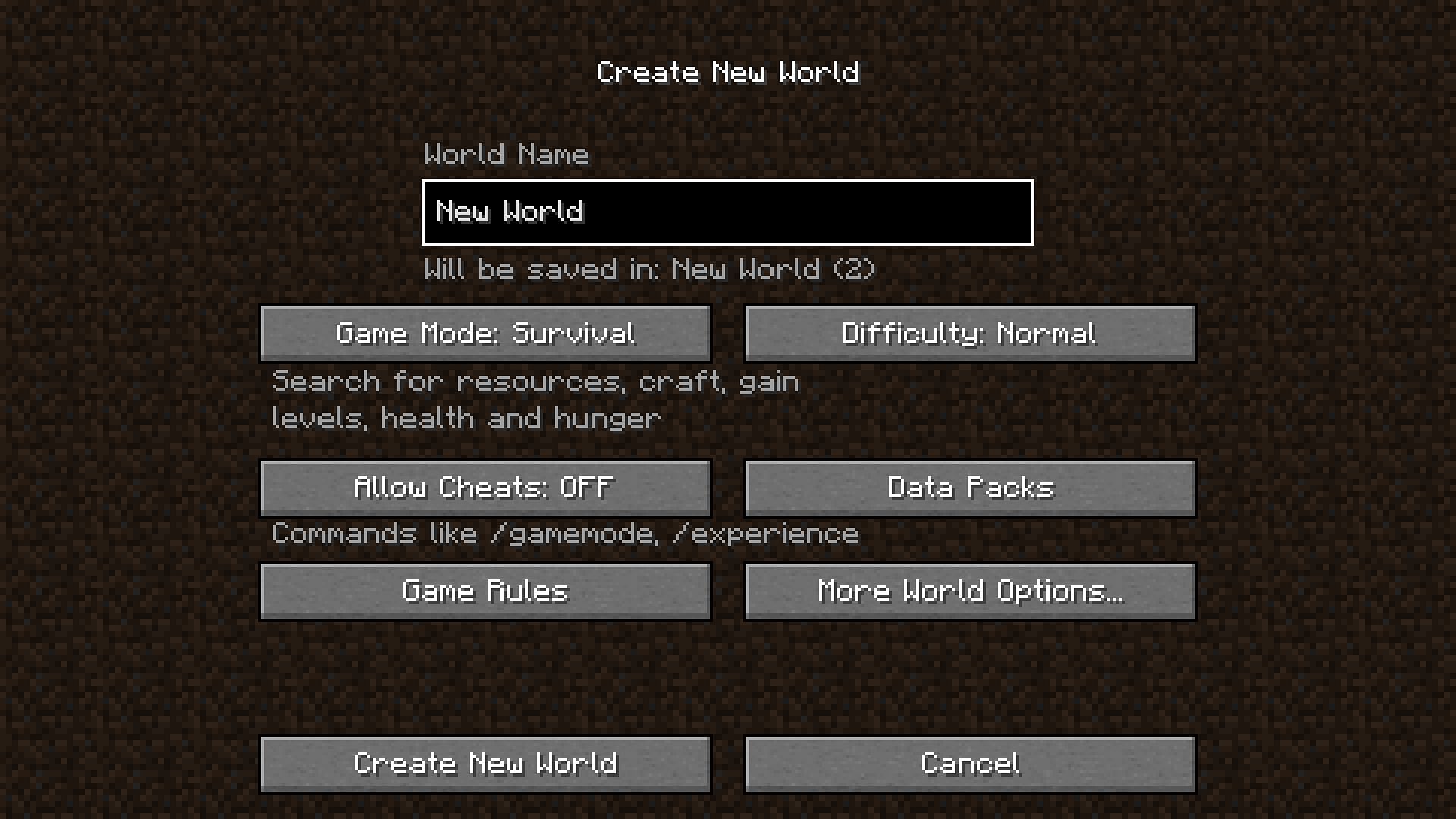 New features can easily be found in a new world (Image via Mojang)