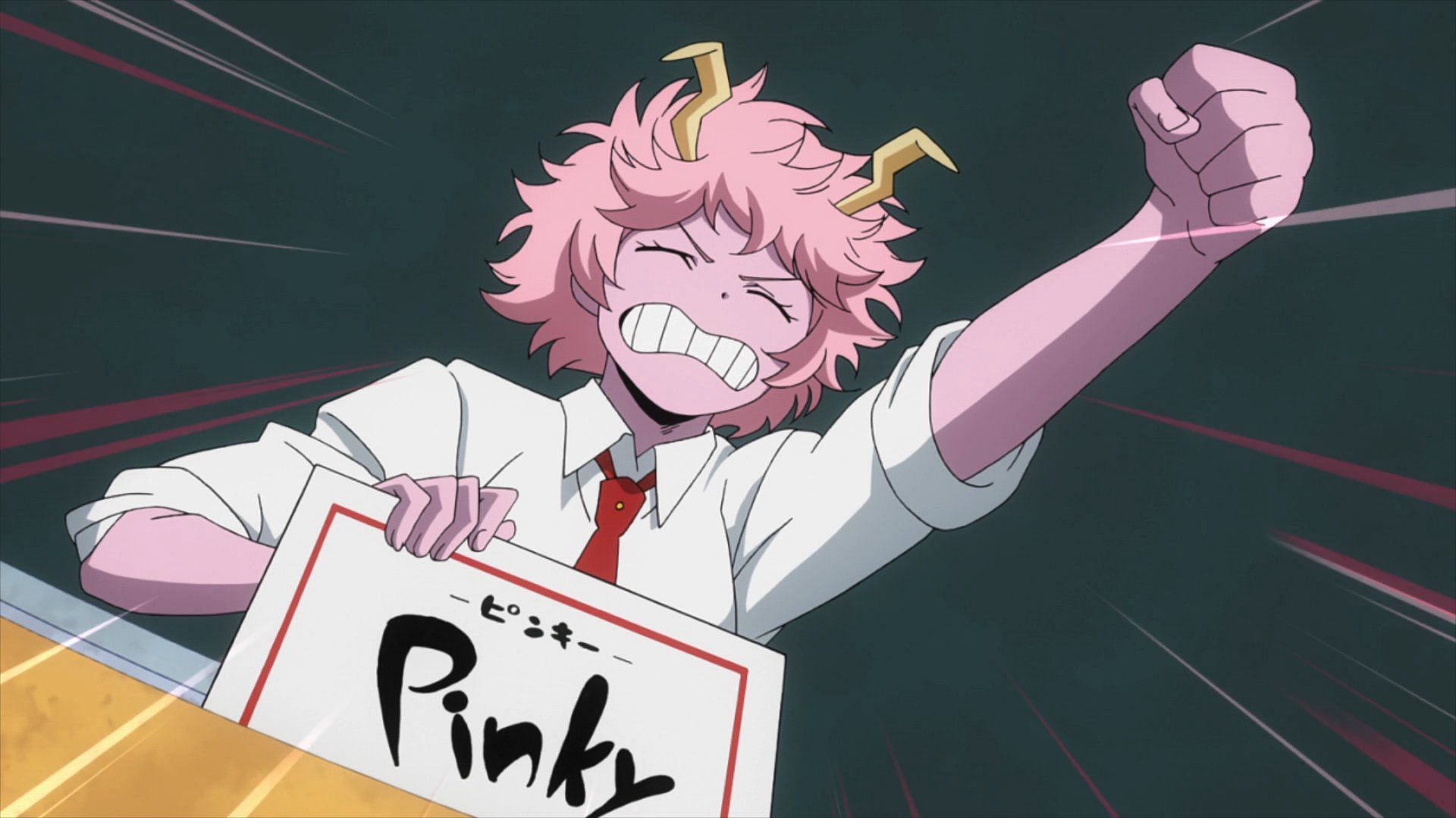 Mina is always trying to cheer up her class (Image via Kohei Horikoshi/Shueisha, Viz Media, My Hero Academia)