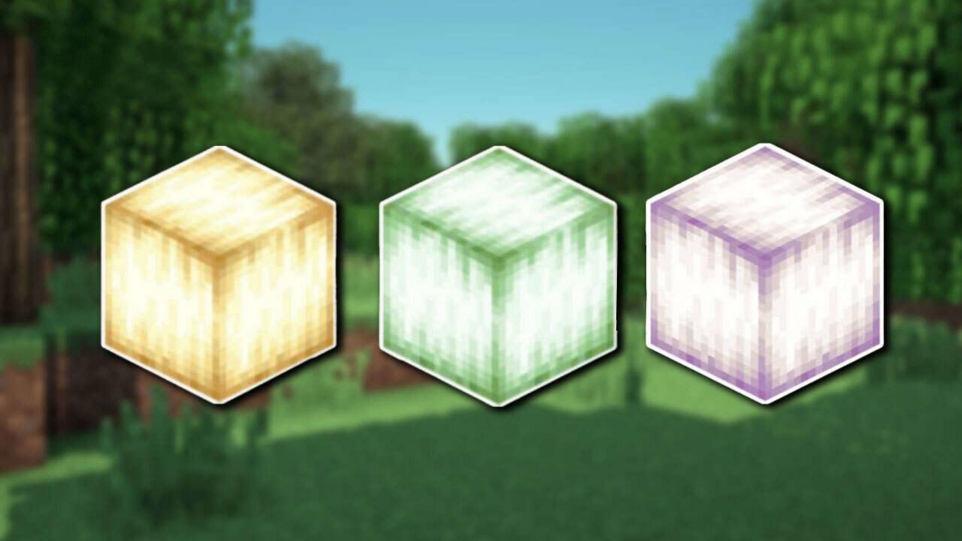 Froglights are a new block that creates light and come in various colors (Image via Mojang)