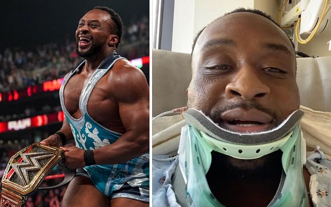 Big E spotted wearing a neck brace while hanging out with former champion