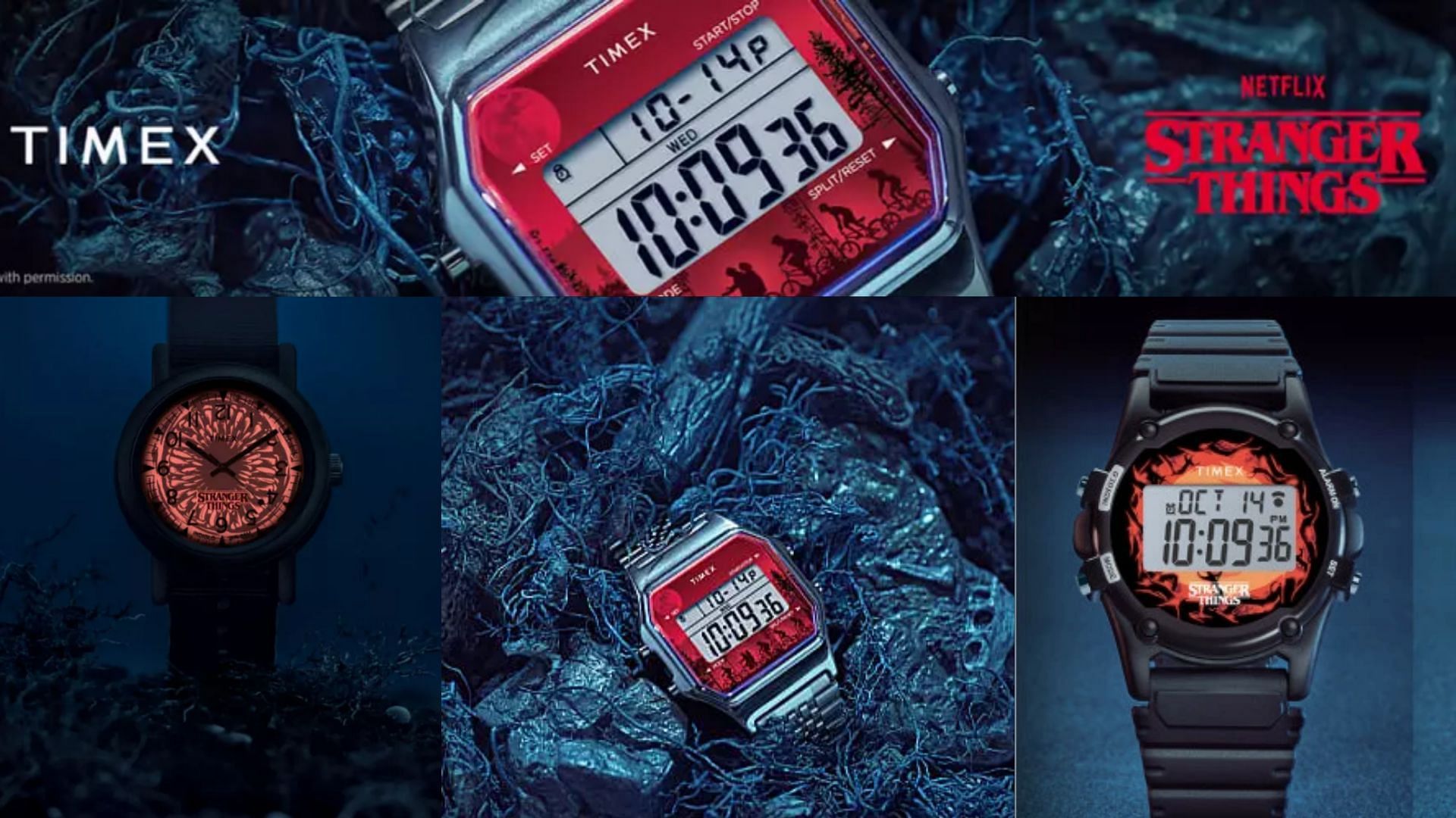 Newly launched special edition 3-piece Timex x Netflix&#039;s Stranger Things collection (Image via Timex)