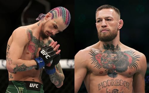 Sean O'Malley (left); Conor McGregor (right)