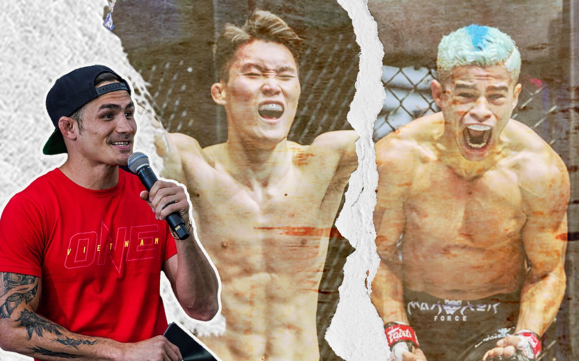 Thanh Le (L) is excited for an explosive battle between Kwon Won Il (C) and Fabricio Andrade (R) at ONE 158. | [Photos: ONE Championship]