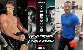 TikTok stars Ed Matthews and Simple Simon clash on stage during the press conference of their fight