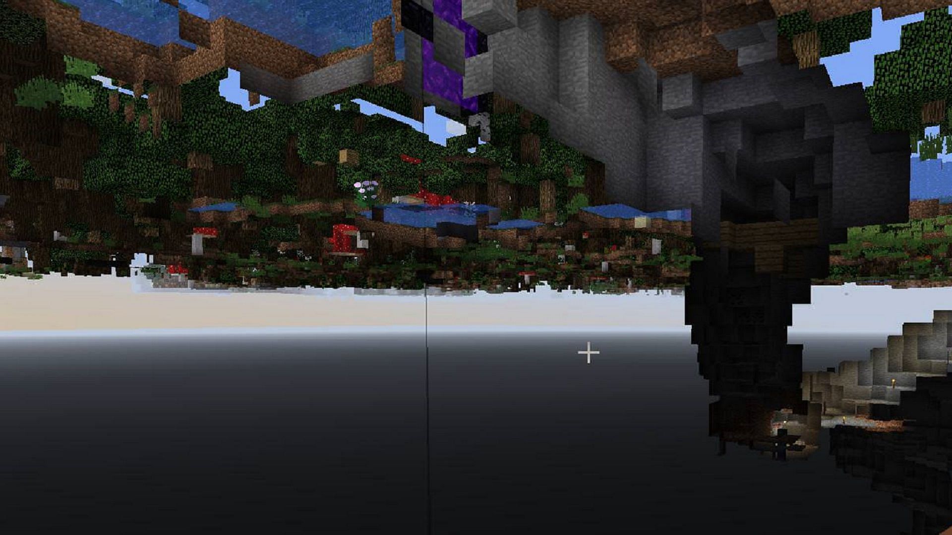 A player using a Minecraft x-ray glitch (Image via Minecraft Forum)