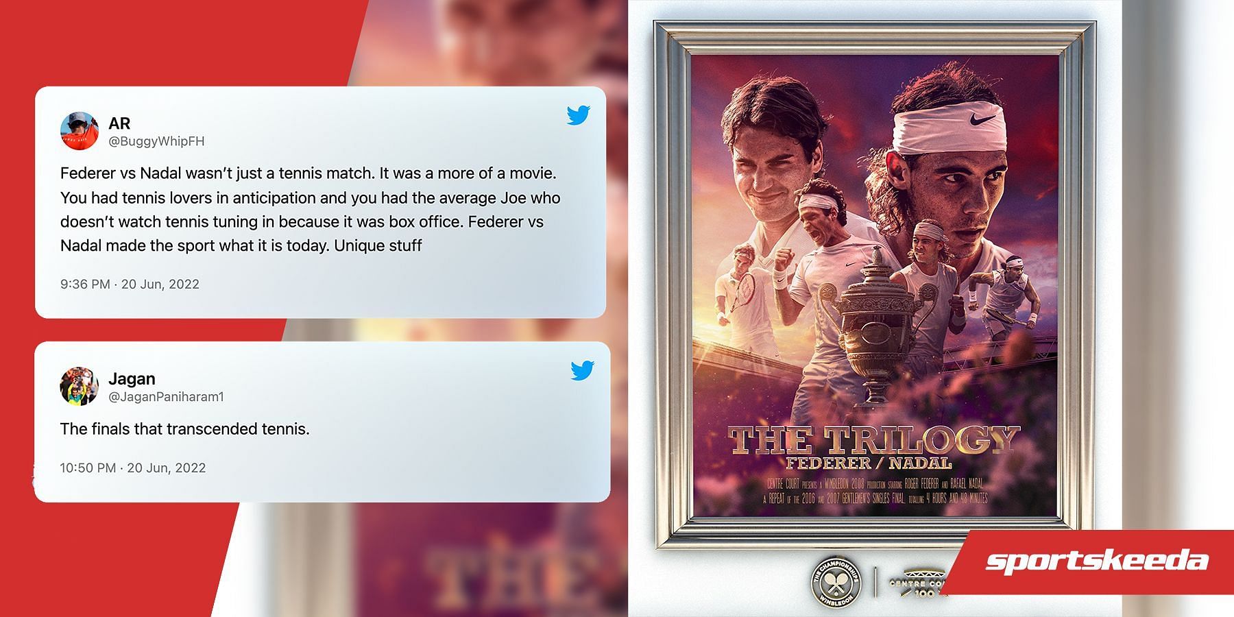 Tennis fans reminisced about the incredible rivalry between Federer and Nadal at Wimbledon