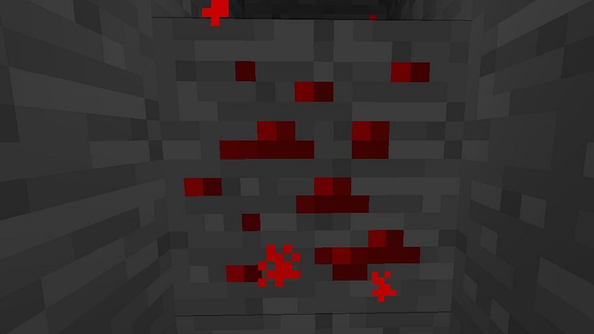 A blob of redstone ore in Minecraft (Image via Mojang)