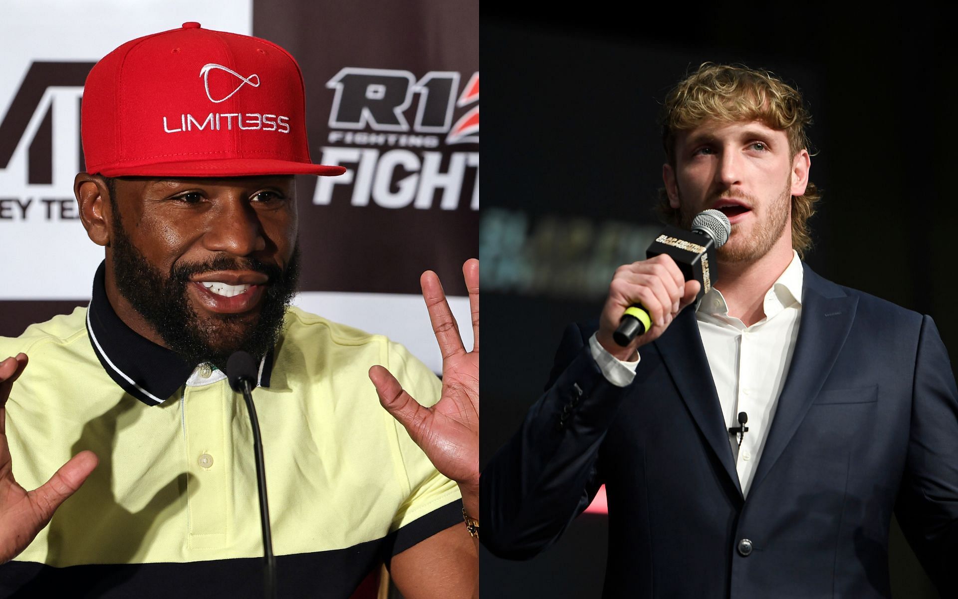 Floyd Mayweather (left) and Logan Paul (right) (Image credits Getty)