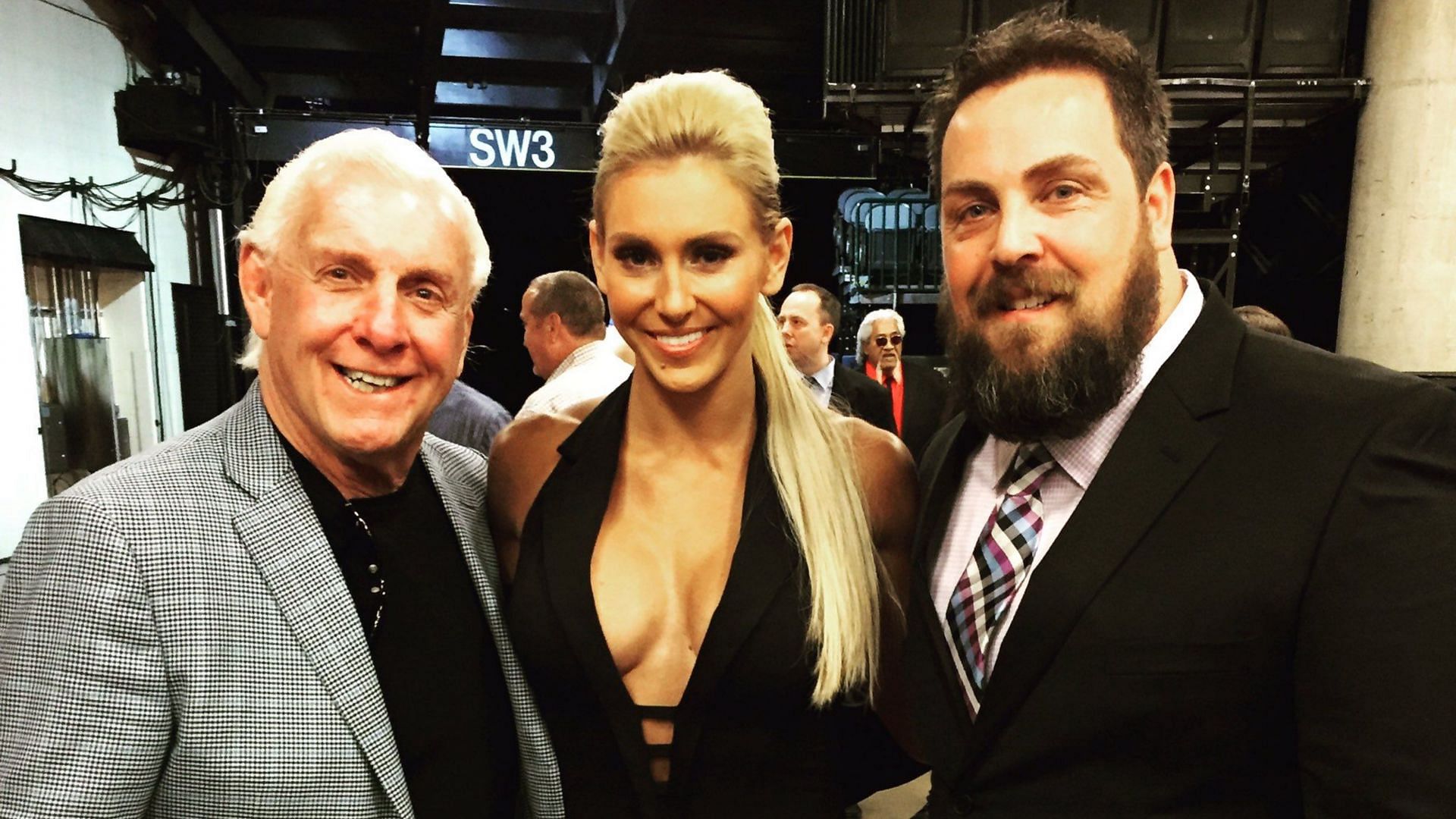 Charlotte and David Flair with their father Ric