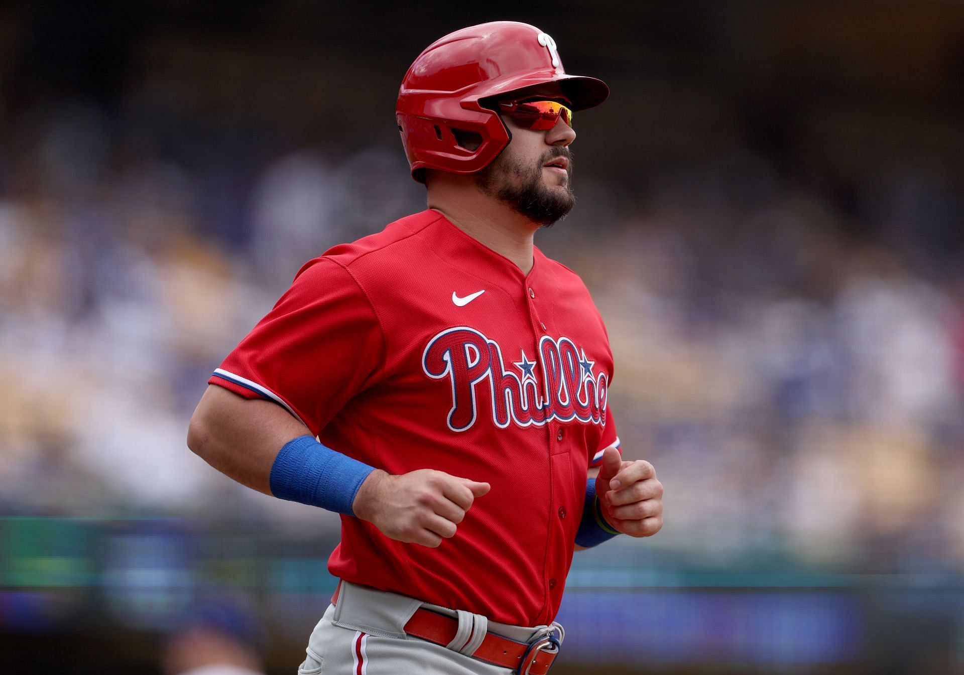 Philadelphia Phillies slugger Kyle Schwarber lost his temper this afternoon after watching a close pitch for strike three.