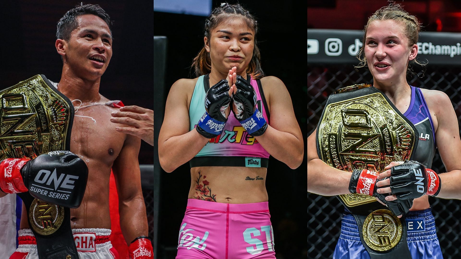 [Photo Credits: ONE Championship] Superbon Banchamek, Stamp Fairtex, Smilla Sundell