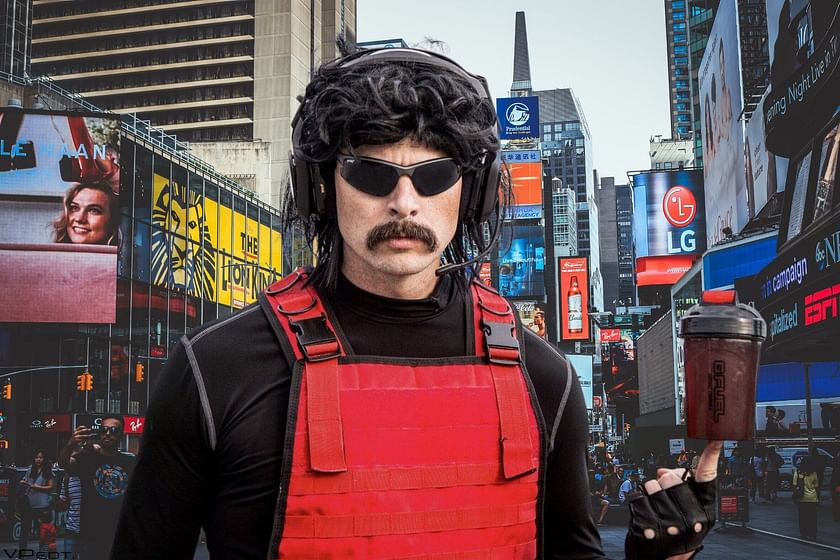 Dr DisRespect shows off a Midnight Society billboard in New York