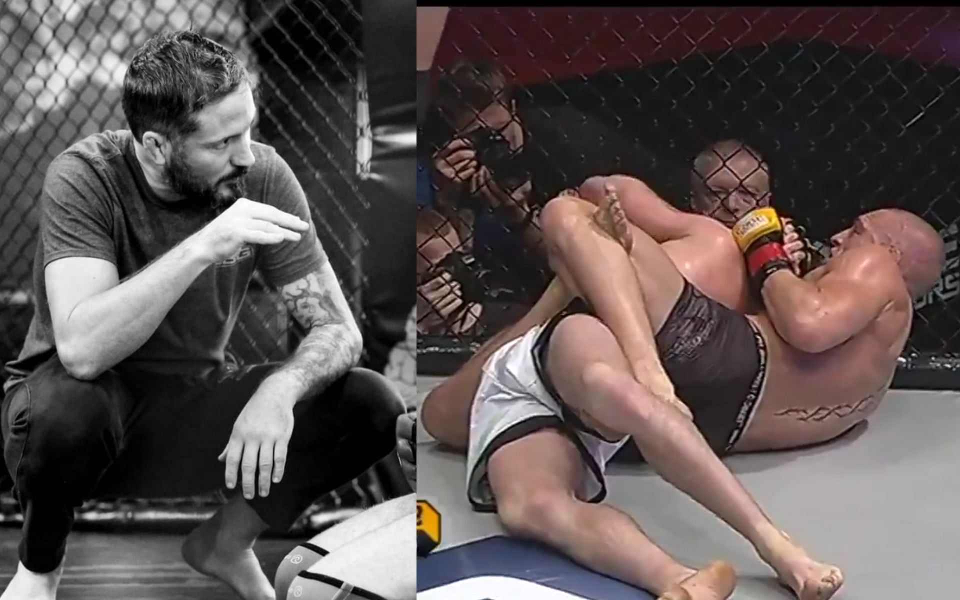 John Kavanagh (left), Conor McGregor vs. Dave Hill (right) [Images courtesy of @coach_kavanagh on Instagram and @cagewarriors on Twitter]