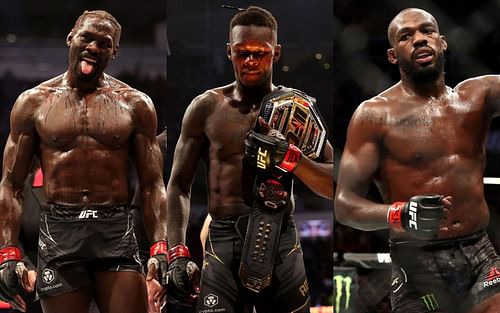 L-R: Jared Cannonier, Israel Adesanya, and Jon Jones [Photo credit: @ufc on Instagram]