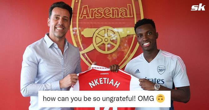 “How can you be so ungrateful!” – Arsenal star appears to slam fans reacting negatively to Eddie Nketiah’s contract extension