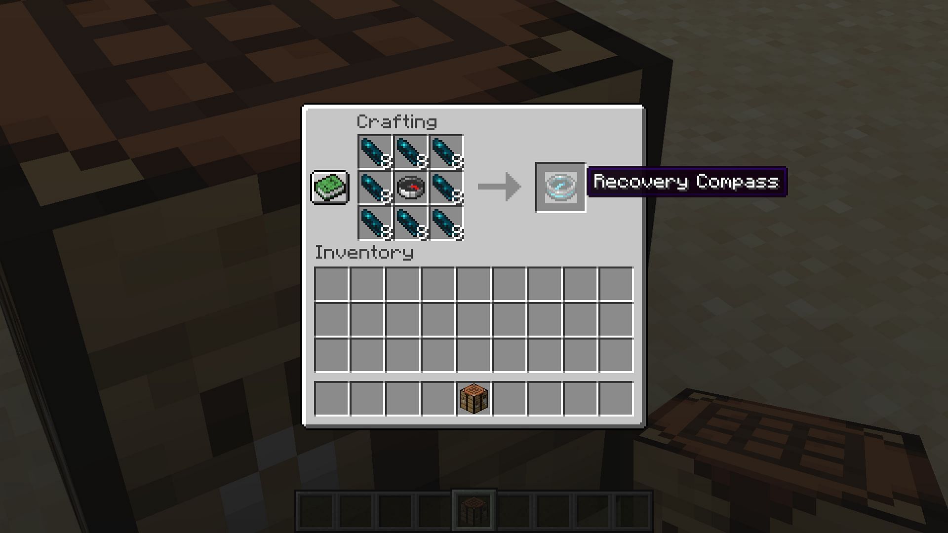 After getting a normal compass, you can craft the recovery compass using the shards(Image vai Mojang)