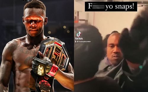 Israel Adesanya (left) and Kanye West (right) (Images via Getty and Twitter/@Stylebender)