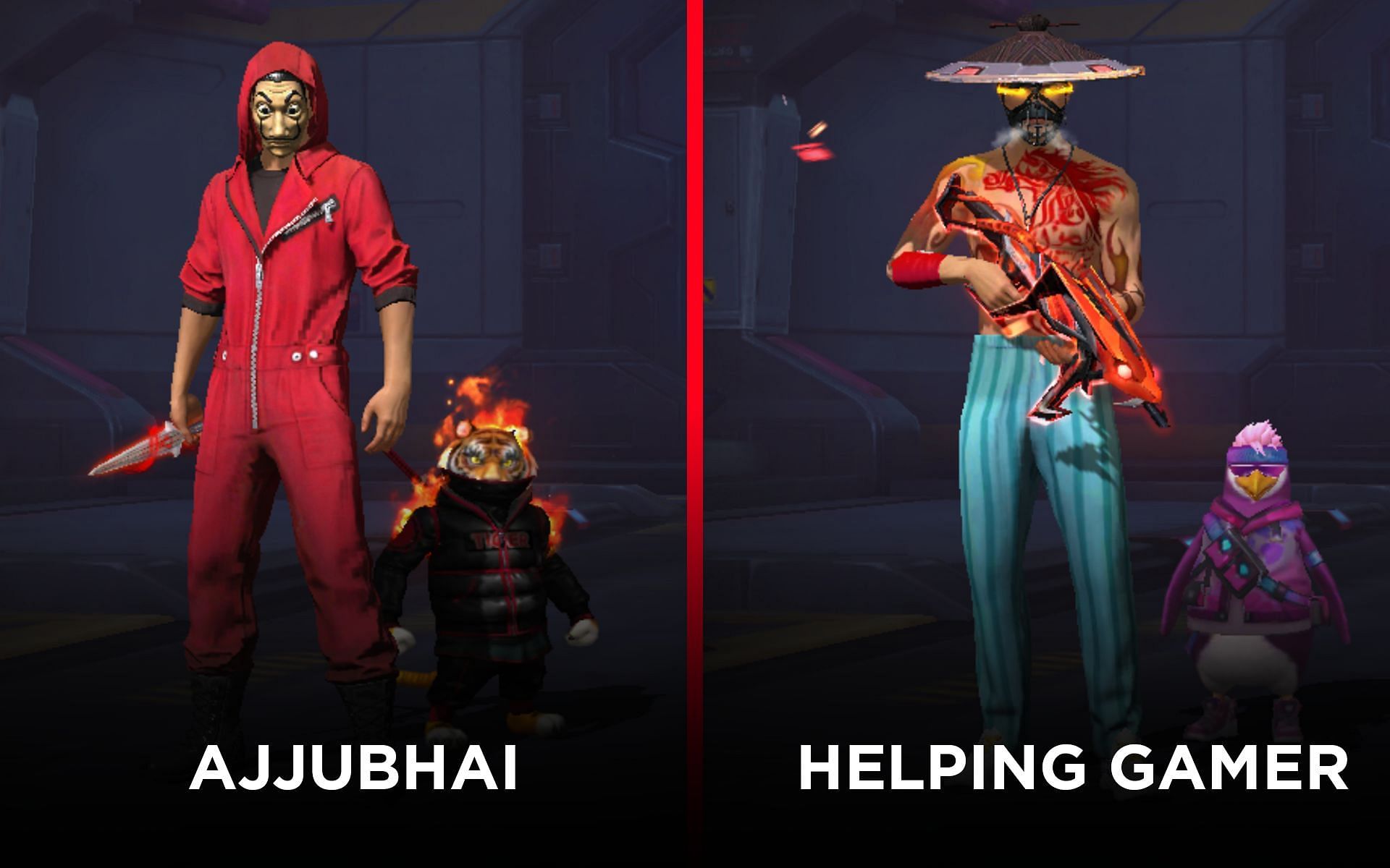 Ajjubhai and Helping Gamer are two popular YouTubers from the Indian community (Image via Garena)