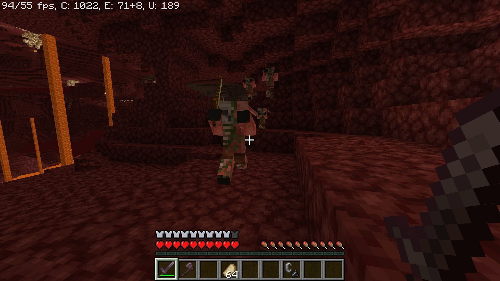 Zombified Piglin hostile towards a player (Image via Minecraft)