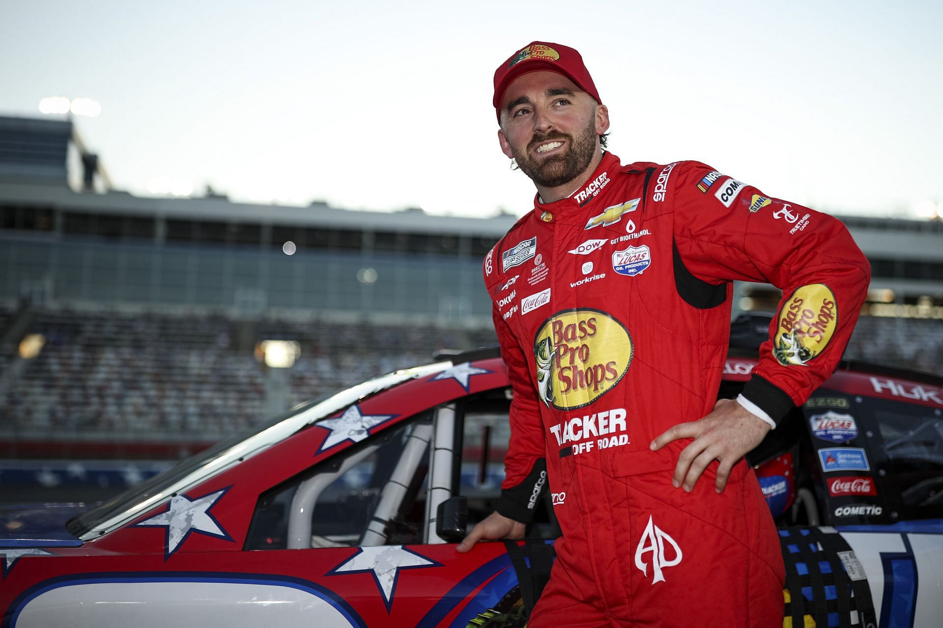 Austin Dillon looks on during practice for the NASCAR Cup Series Coca-Cola 600 at Charlotte Motor Speedway