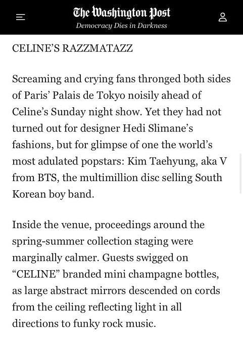 LAYO(V)ER — manspreading 101  Taehyung @ Celine Paris Fashion