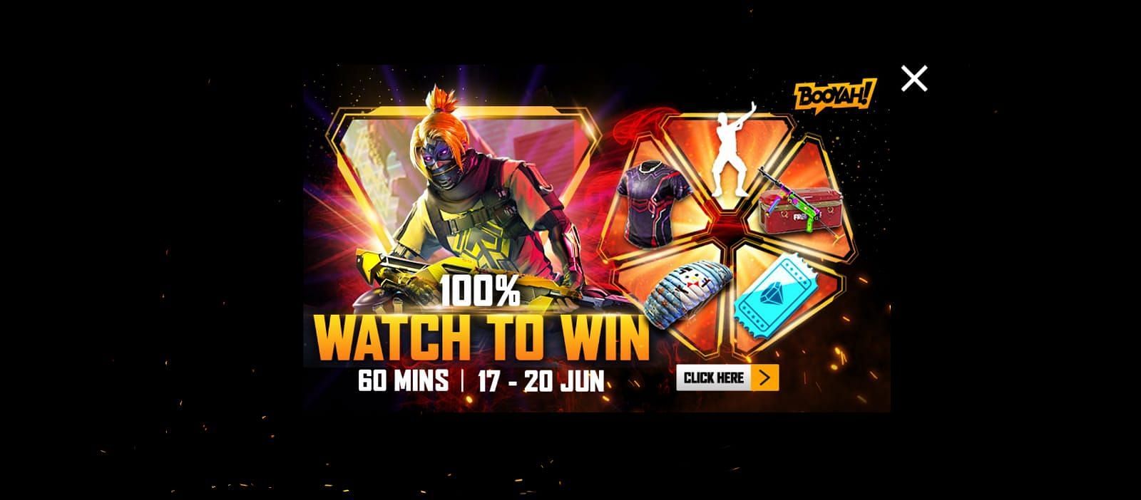 The Watch to Win event lasts till 20 June (Image via Garena)