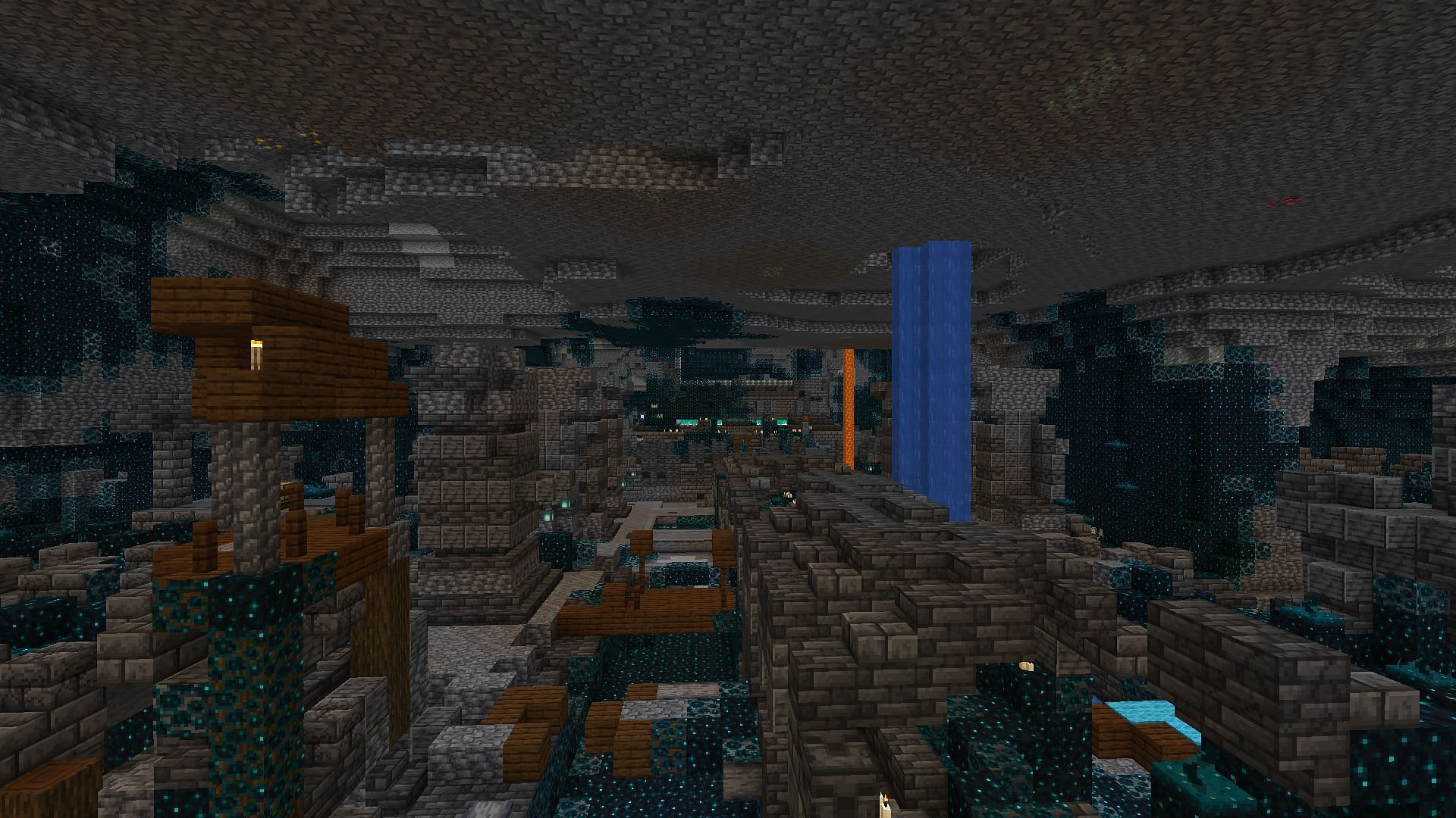 An ancient city found on the seed&#039;s world (Image via Minecraft)