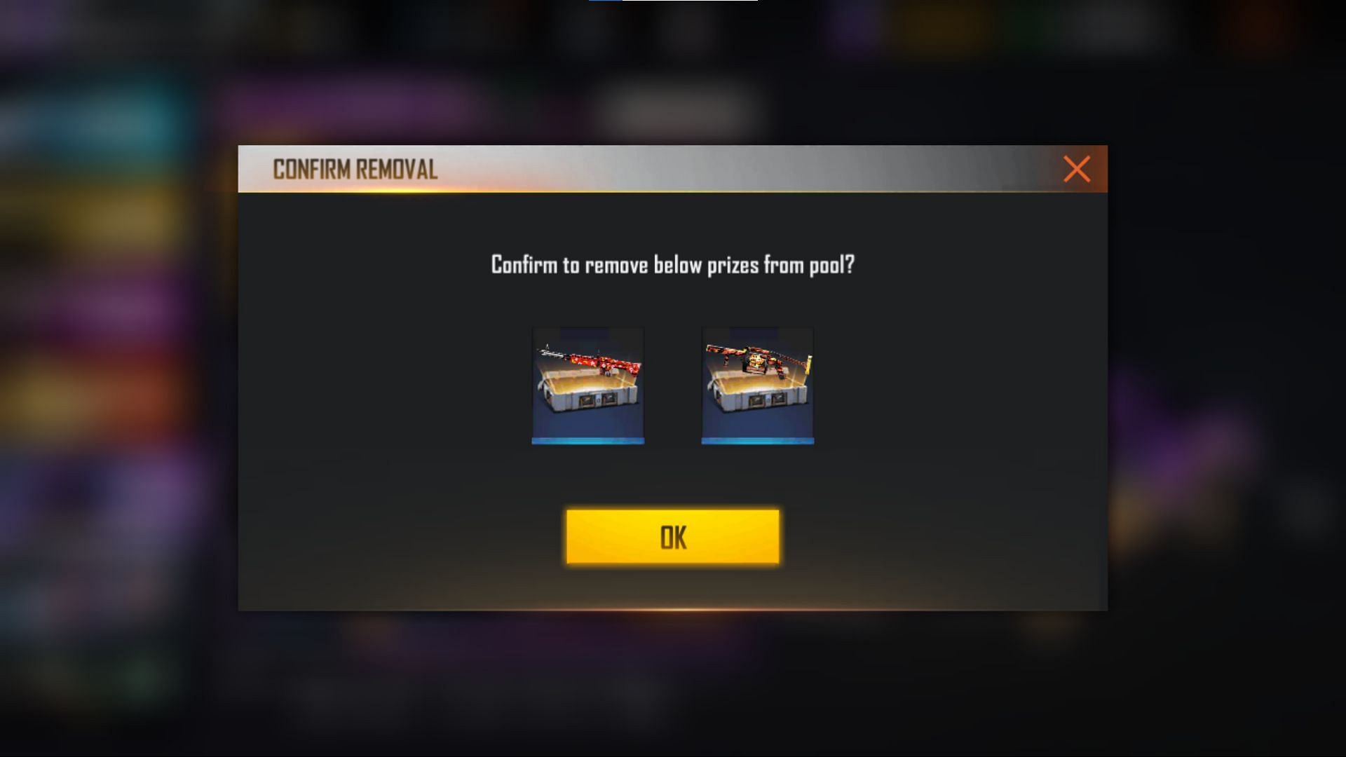 Confirm the removal of two items (Image via Garena)