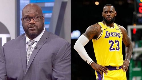 LA Lakers greats Shaquille O'Neal and LeBron James made it to Anthony Edwards' all-time best starting unit. [Photo: Marca]