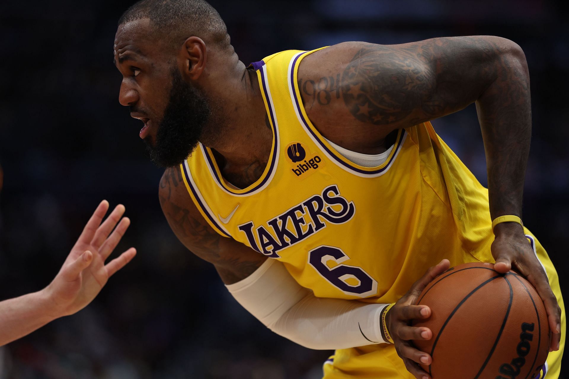 LeBron James #6 of the Los Angeles Lakers in action against the Washington Wizards at Capital One Arena on March 19, 2022 in Washington, DC.