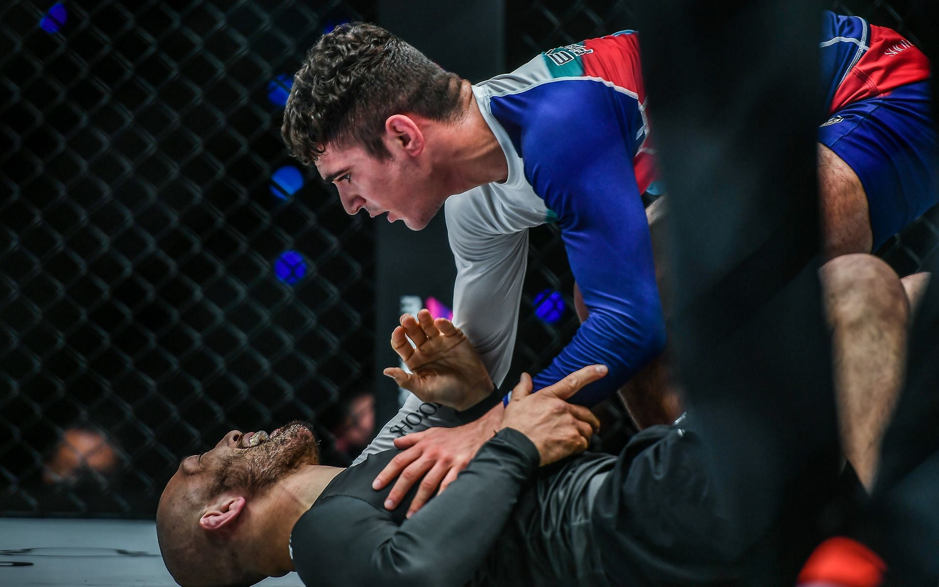 Mikey Musumeci (top) and Masakazu Imanari after their submission grappling match at ONE 156. [Photo ONE Championship]