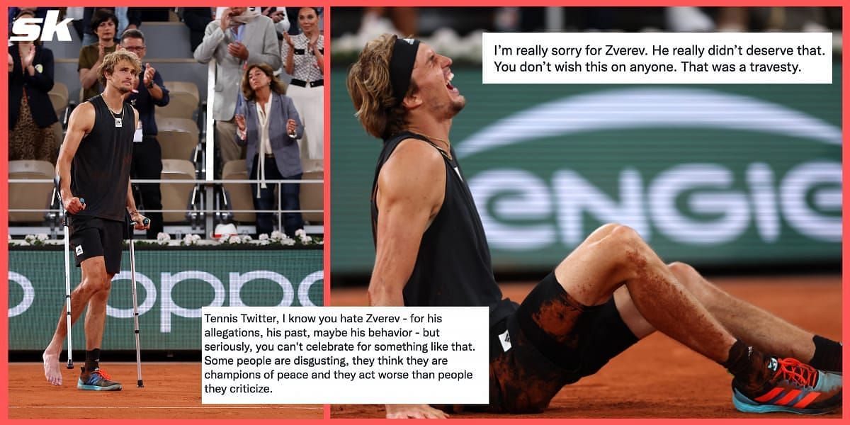 Twitter reacts to Alexander Zverev&#039;s tumble during the semifinal against Rafael Nadal.