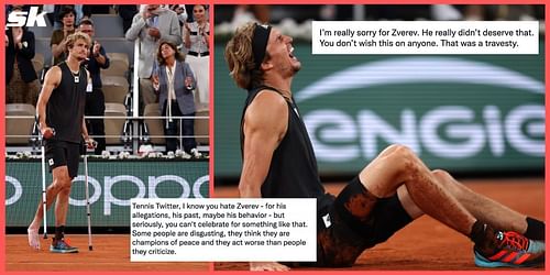 Twitter reacts to Alexander Zverev's tumble during the semifinal against Rafael Nadal.