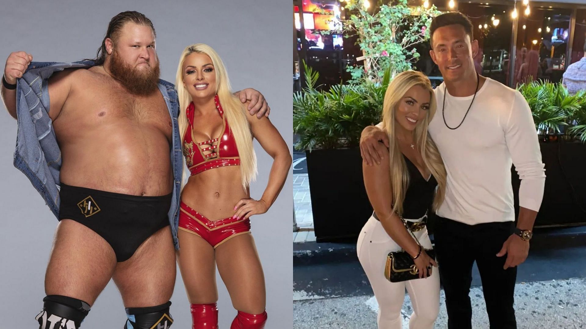 Mandy Rose with Otis (left) and Rose with Tino Sabbatelli (right)